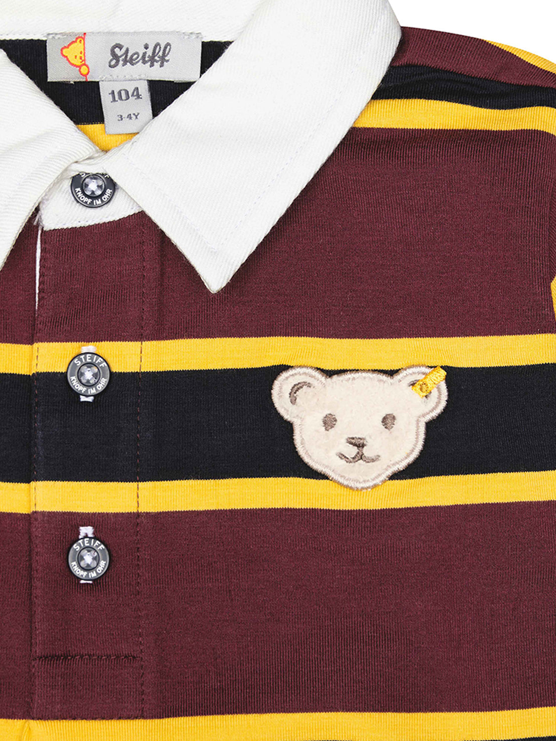 Long-sleeved polo shirt YEAR OF THE TEDDY BEAR in burgundy burgundy