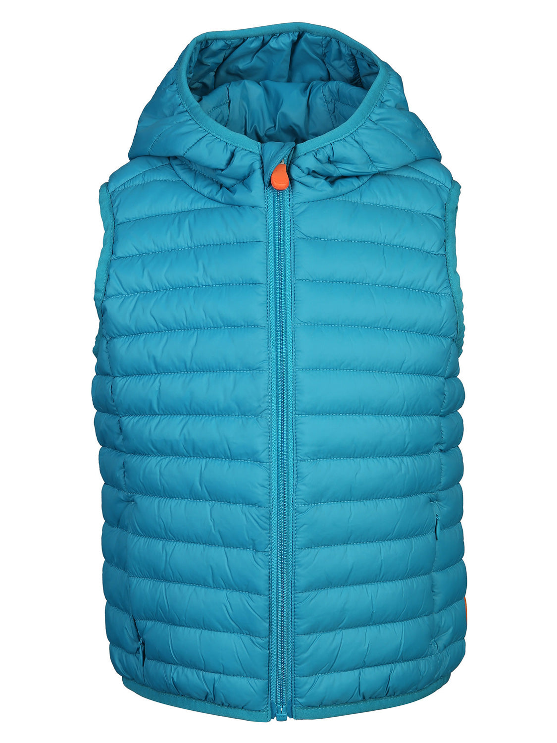 Steppweste CUPID GIGA14 in malachite blue: Ärmellose, gesteppte Weste mit Kapuze und Reißverschluss, ideal für kühle Tage. Perfekt zum Layering für Mütter und Kinder.