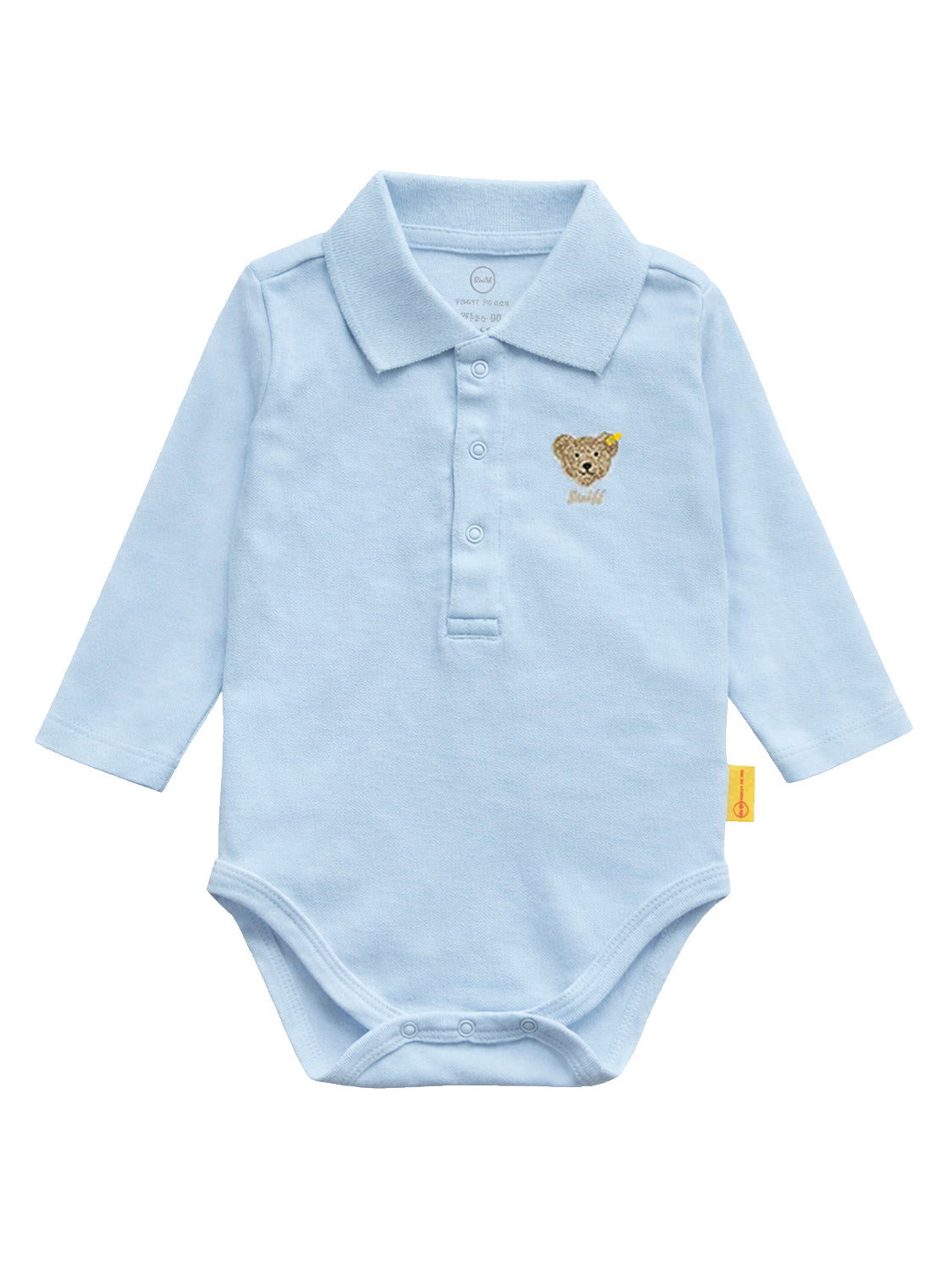 Long-sleeved bodysuit BASIC with polo collar in light blue light blue