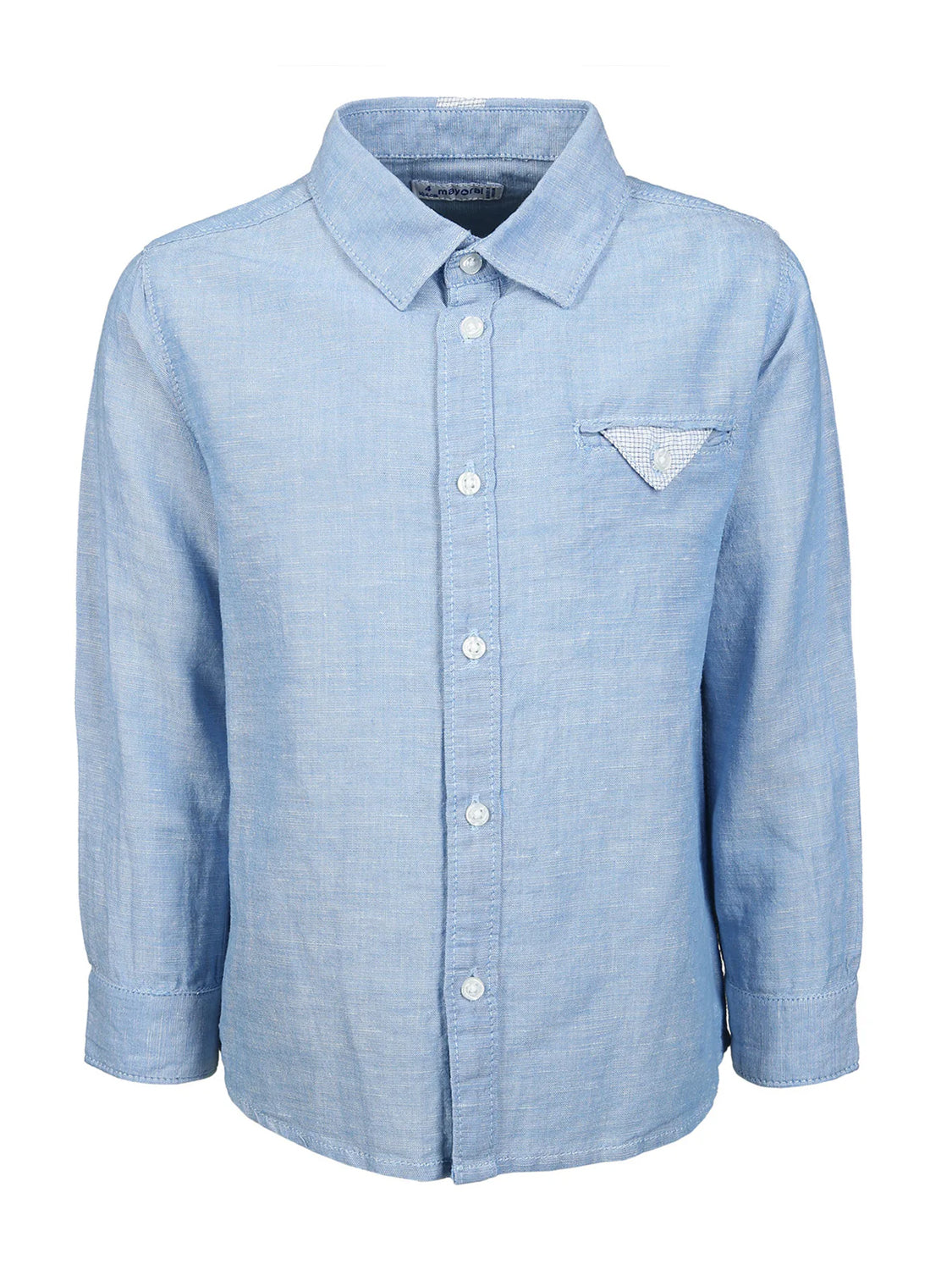 Long-sleeved shirt LINEN in sea blue sea blue