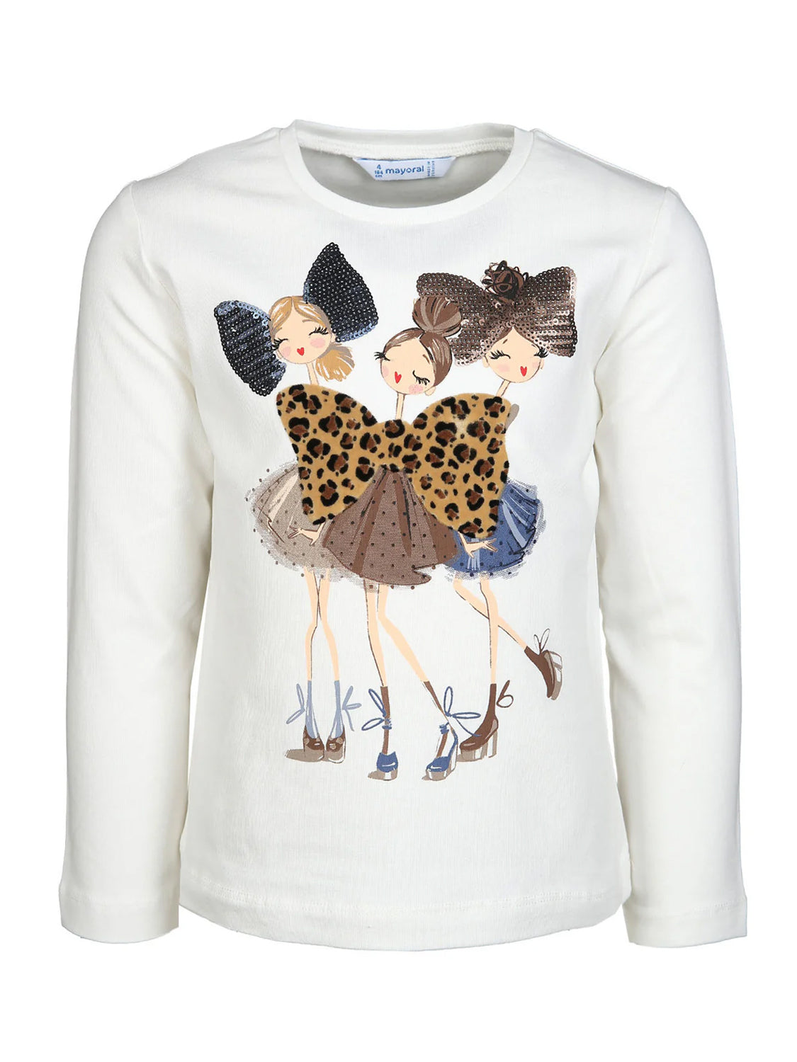 Long-sleeved shirt BOW GIRLS in white white