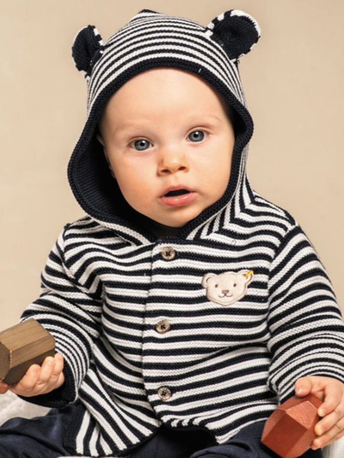 WELLNESS striped cardigan in navy Steiffnavy