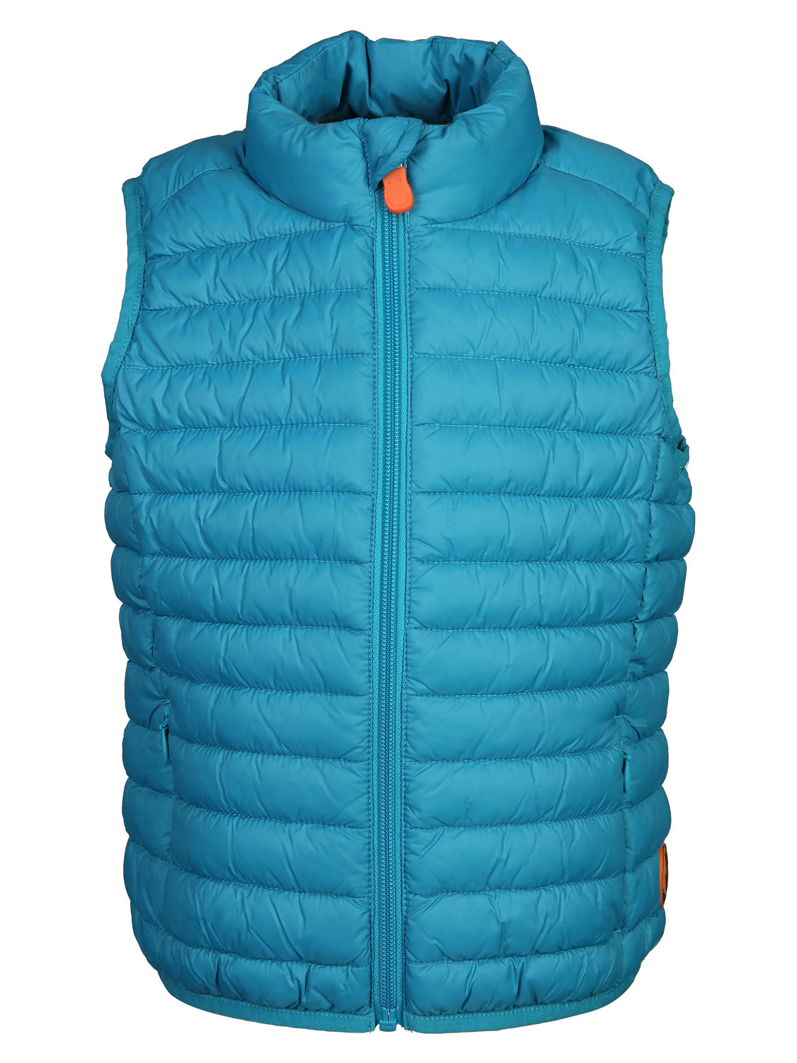 Steppweste ANDY GIGA14 in malachite blue, gestepptes Design mit hohem Kragen und Frontreißverschluss, passend für modische Kinderoutfits im bellybutton Online-Shop.