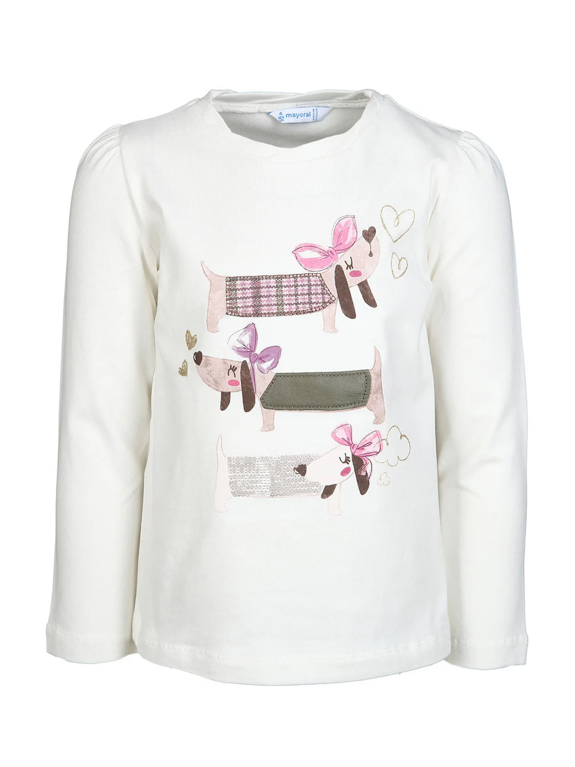 Long-sleeved shirt DACHSHUND GIRLS in white white