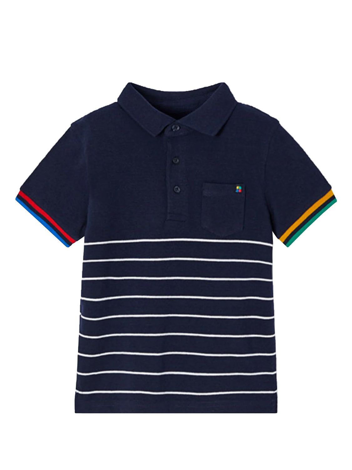 Polo shirt short STRIPES in marine marine