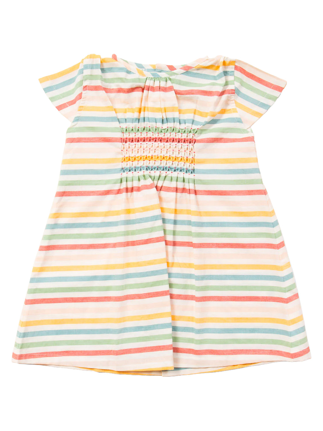 Short-sleeved dress RAINBOW STRIPES colorful