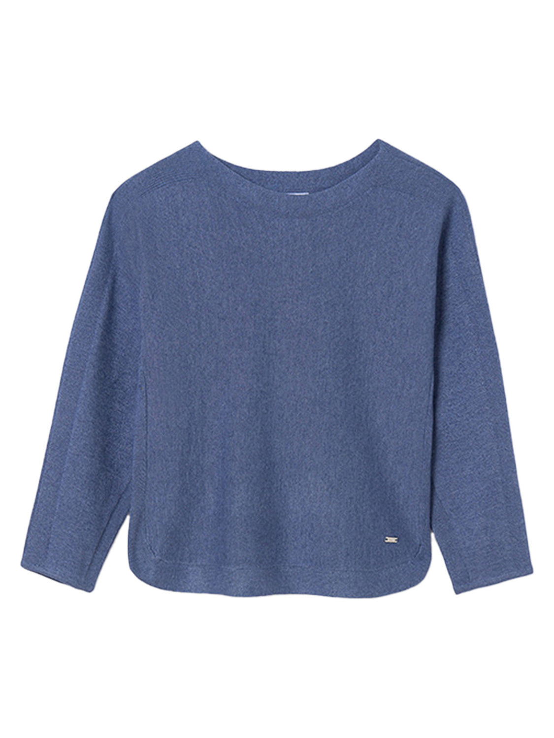 Pullover HOLLY GREEN in kobaltblau kobaltblau: Lässiger, langärmliger Strickpullover mit weitem Rundhalsausschnitt und entspannter Passform, ideal für einen bequemen Alltagslook.
