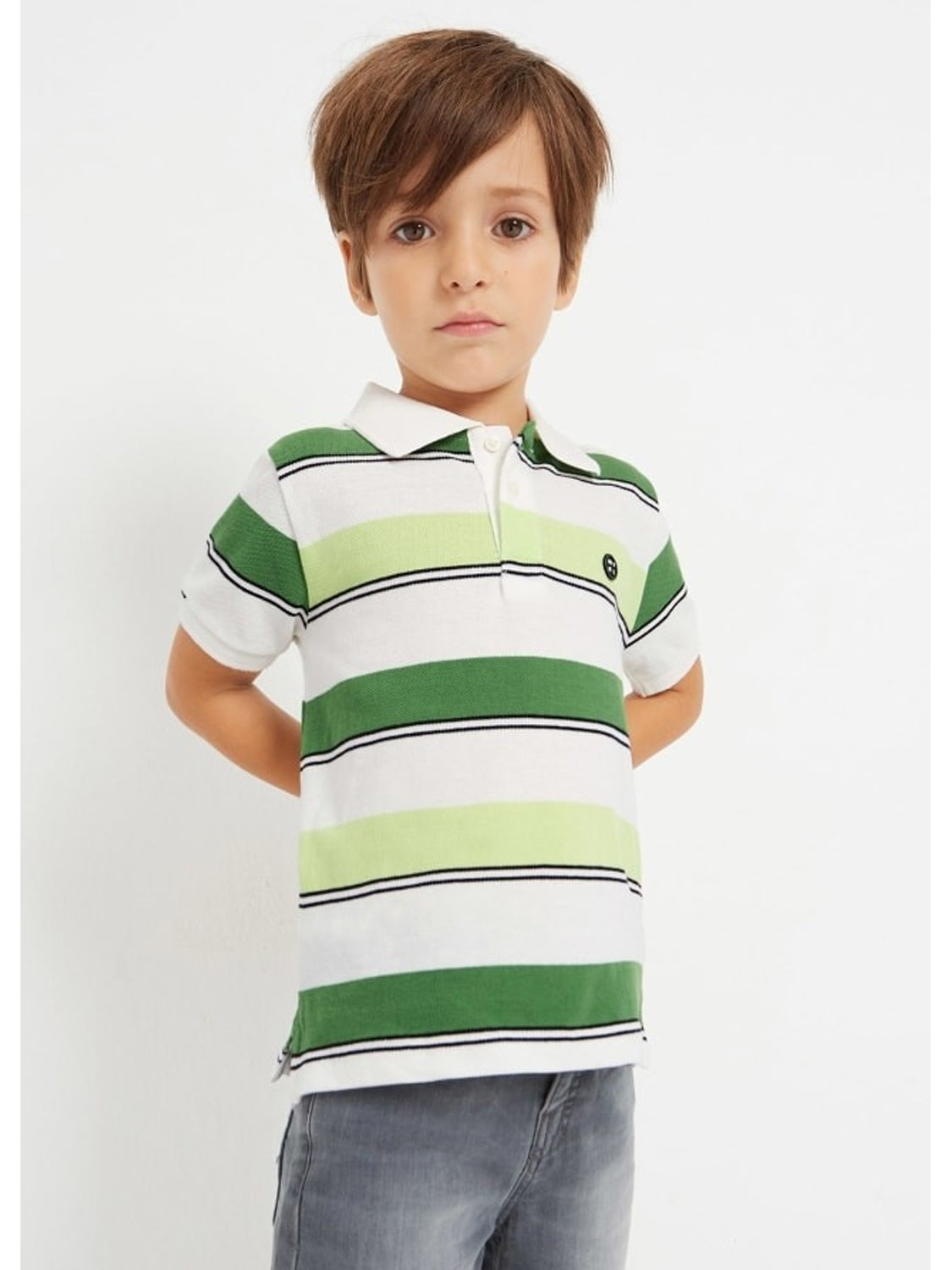 Polo shirt STRIPES in croma green croma green