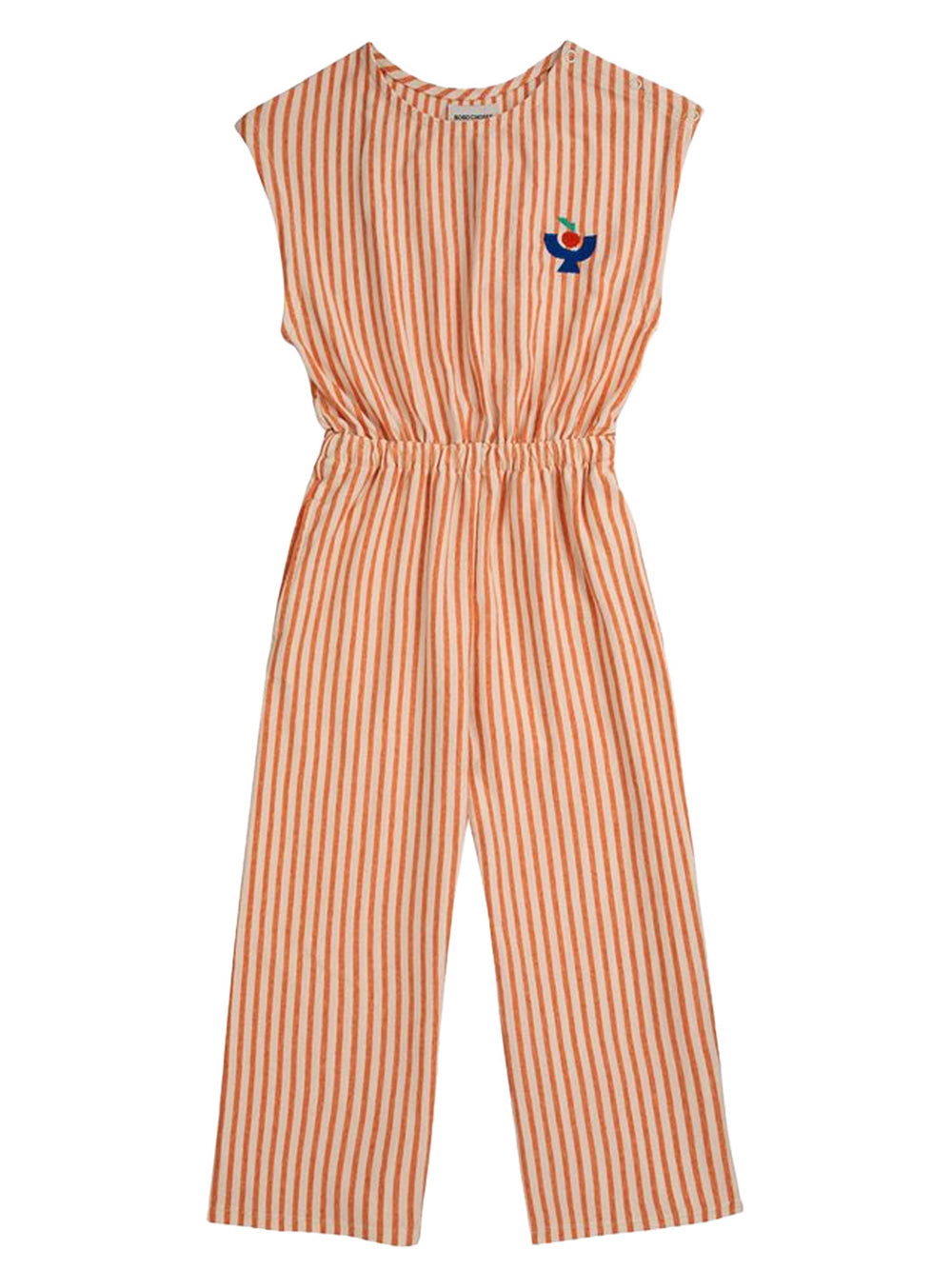 Jumpsuit VERTICAL STRIPES sleeveless in orange orange