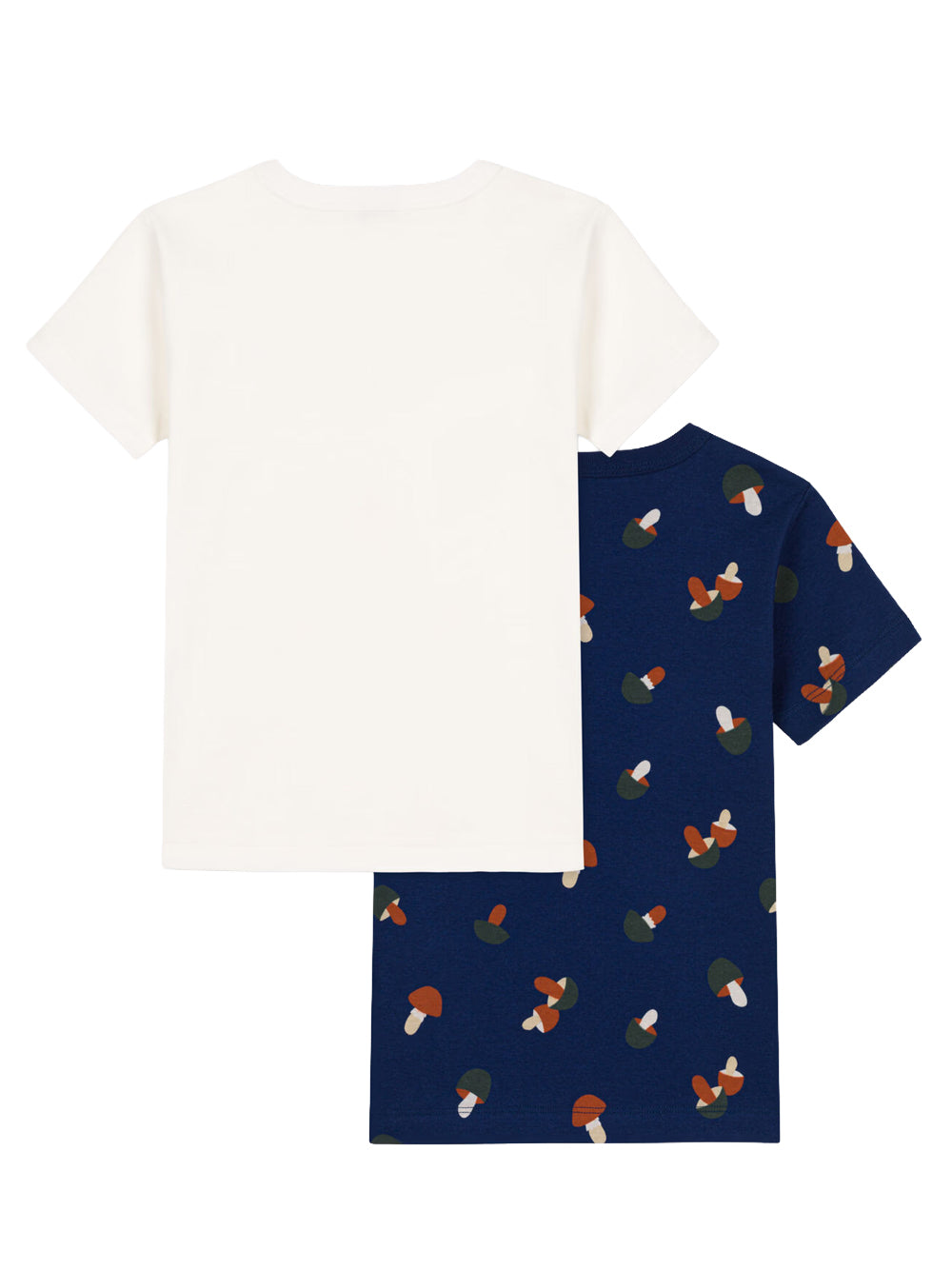 2er Set T-Shirt Marineblau/ Weiß