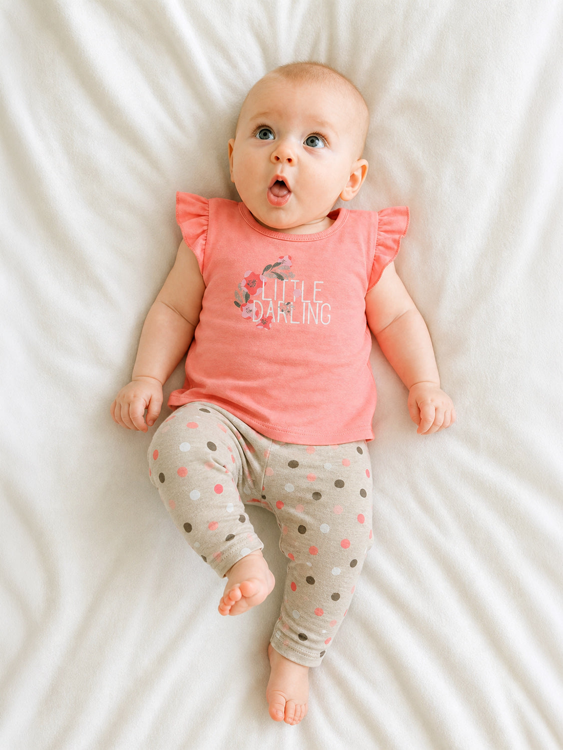 Baby-Mädchen-Leggings mit Punkten, mehrfarbig
