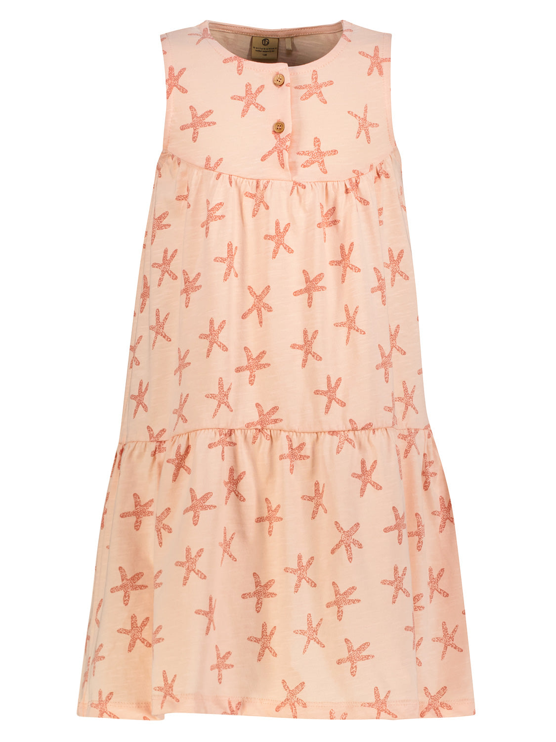 Kleid Apricot: Ärmelloses Sommerkleid mit Sternmotiv, Knopfleiste und lockerer Passform, ideal für entspannte Tage. Perfekt für Mütter und Kinder bei bellybutton.
