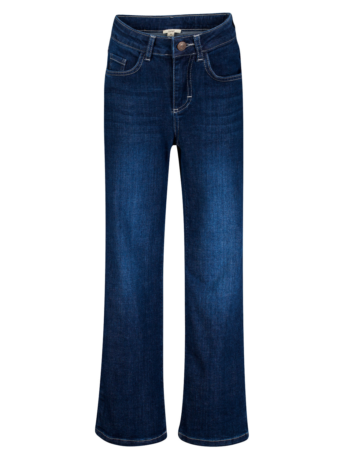 Jeans Marineblau von Esprit, lässig geschnitten mit leicht weiterem Bein und subtilen Wash-Out Effekten, ideal für modernen, komfortablen Stil.