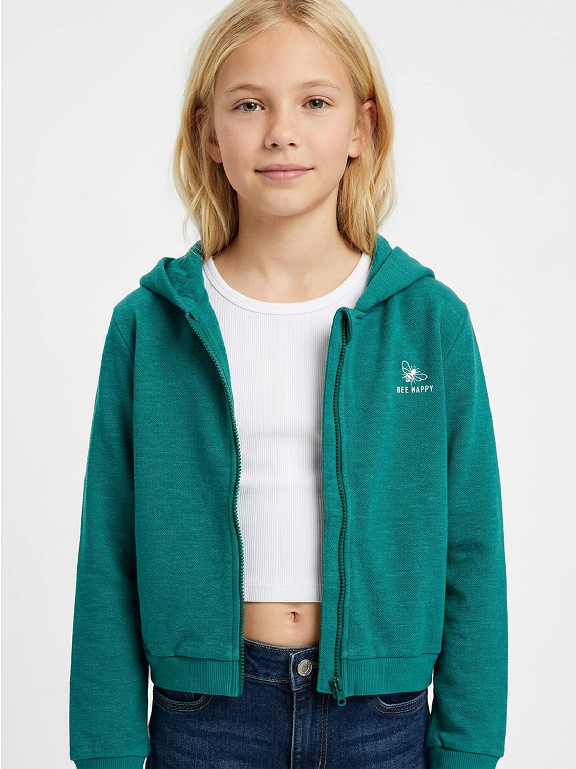 Green sweatshirt jacket