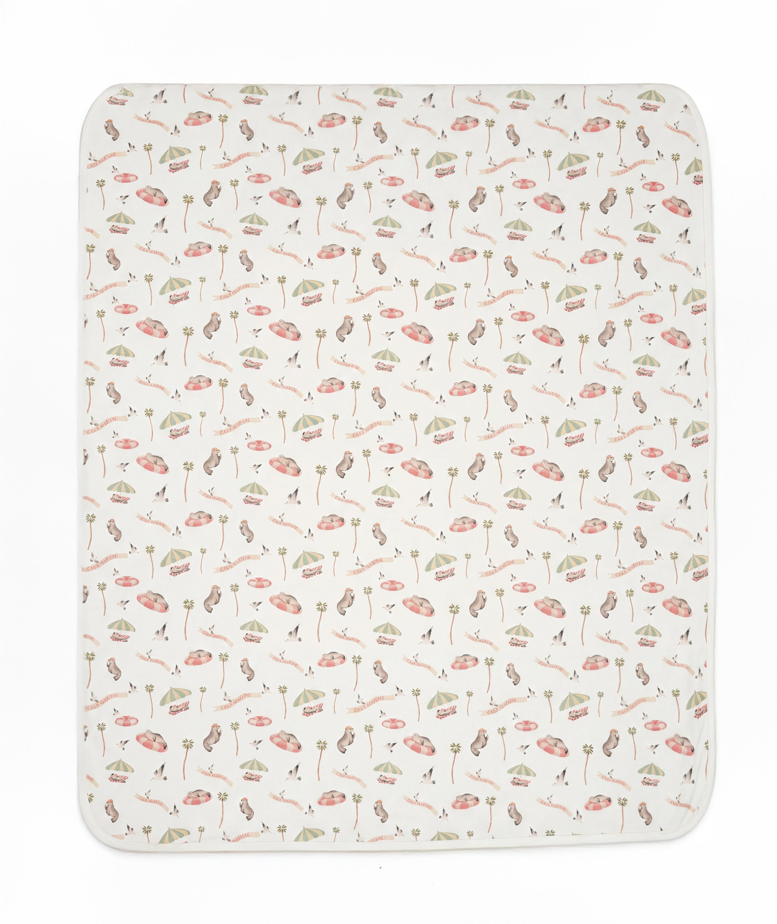 Floral patterned mat on a white background