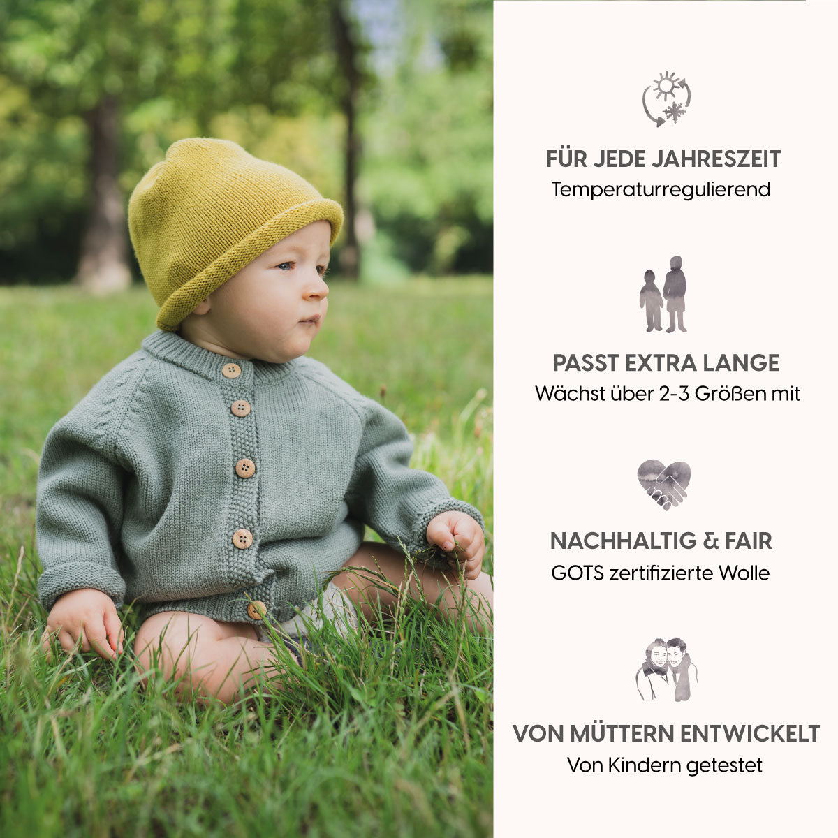 THE WOOLLY CARDIGAN - sage