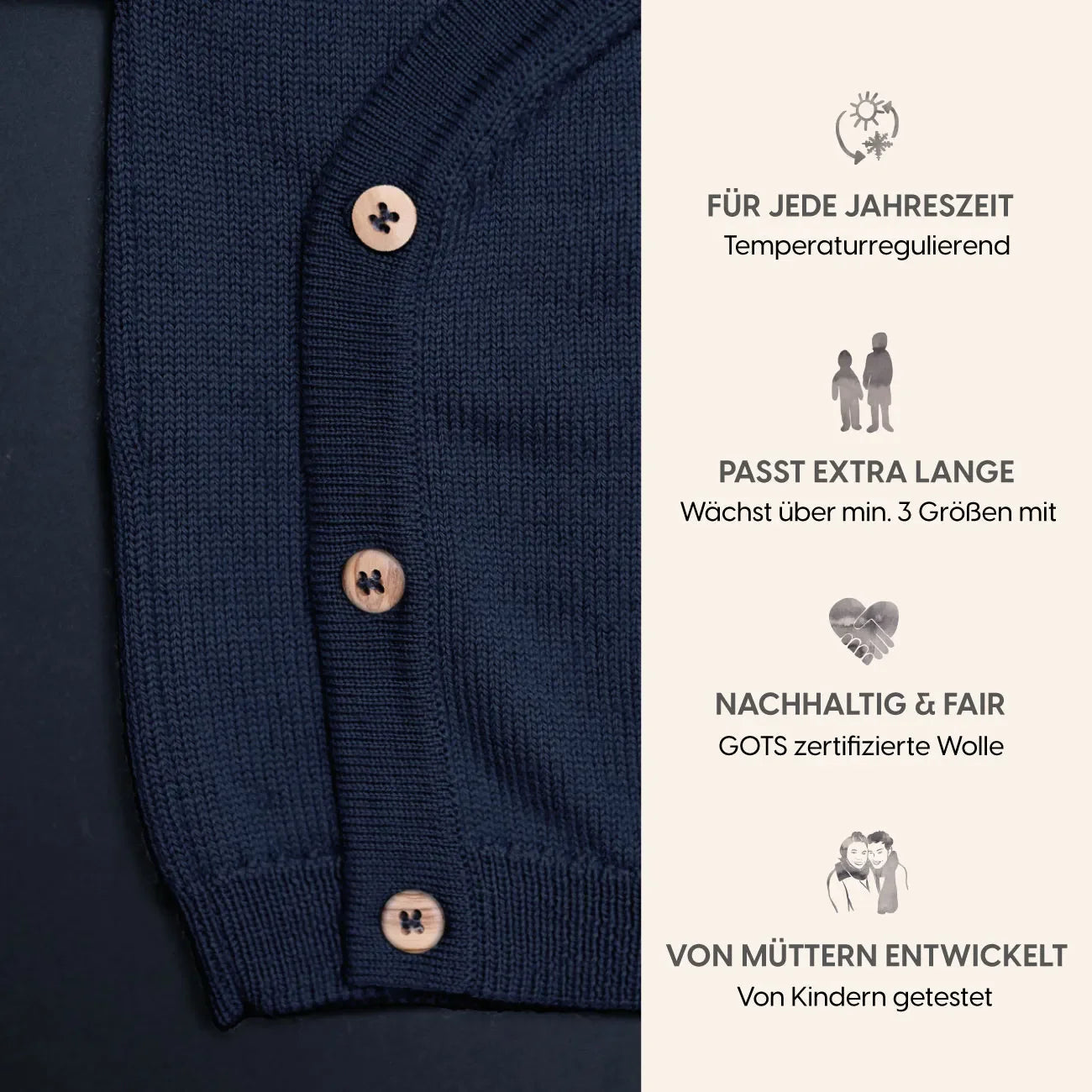THE WOOLLY BABY JACKET - midnight blue