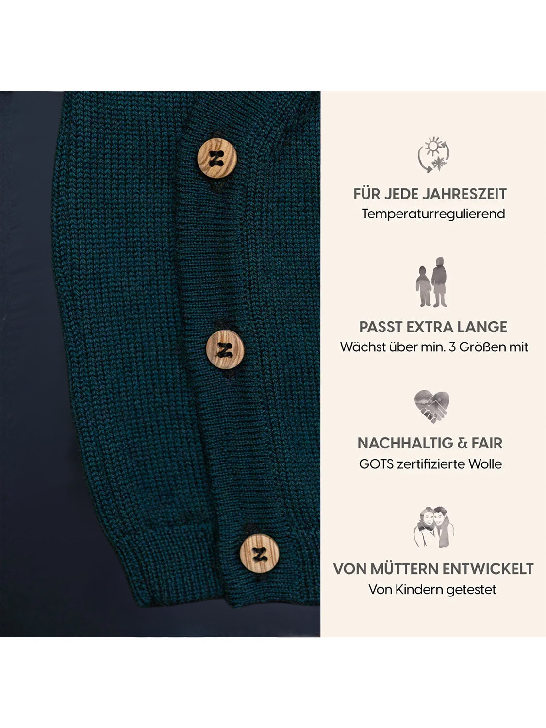 THE WOOLLY BABY JACKET - new petrol