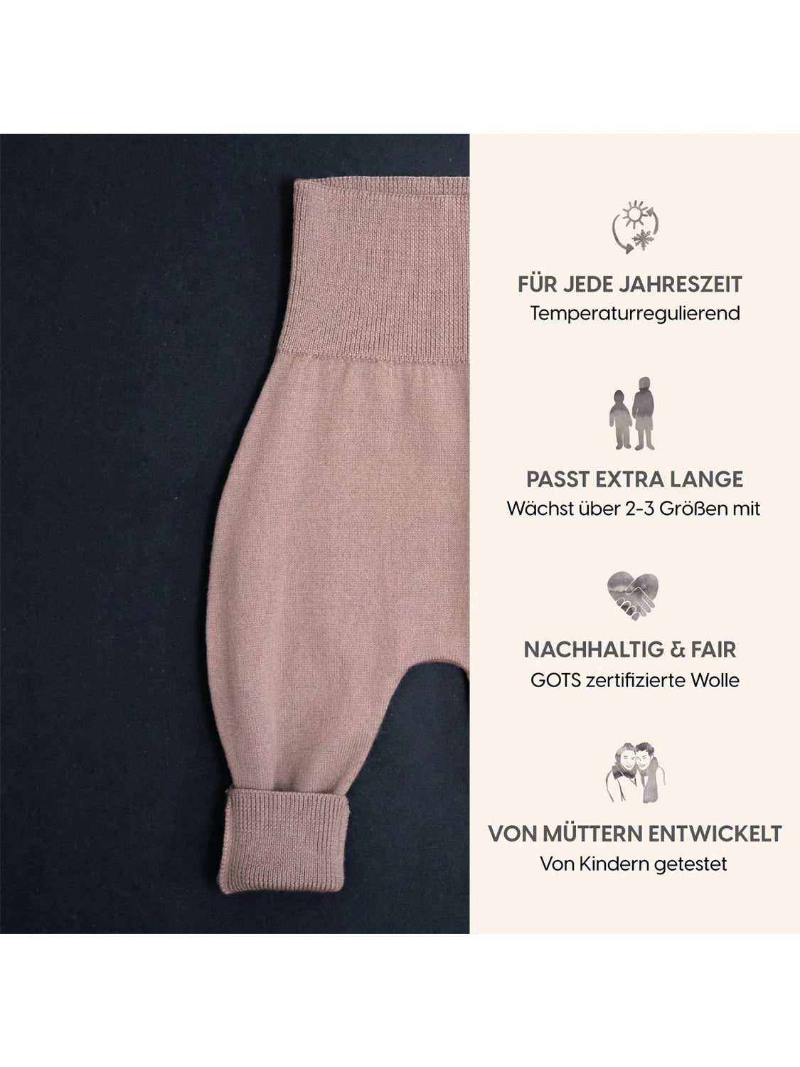 THE WOOLLY BABY PANTS - cappuccino