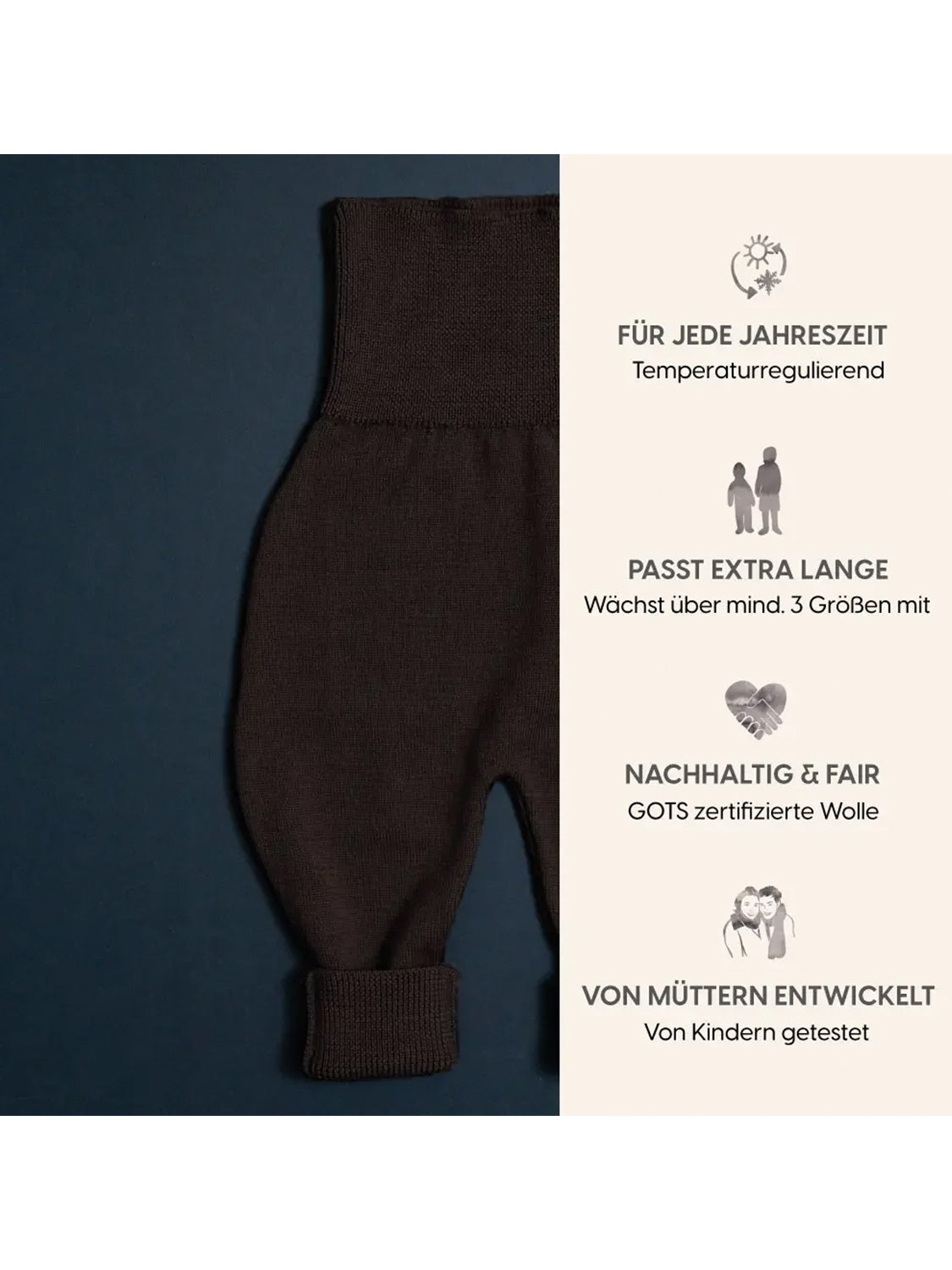 THE WOOLLY BABY PANTS - chocolate