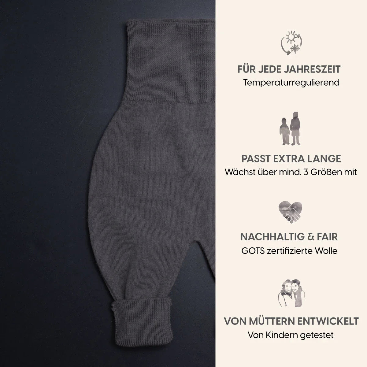 THE WOOLLY BABY PANTS - grey