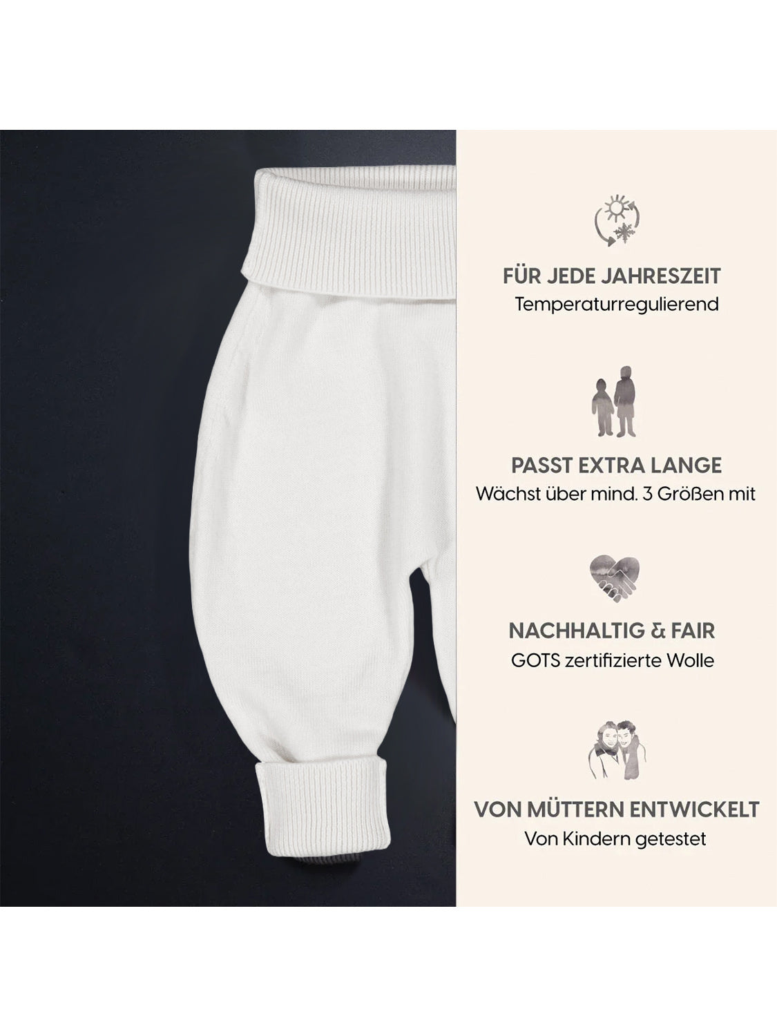 THE WOOLLY BABY PANTS - pure