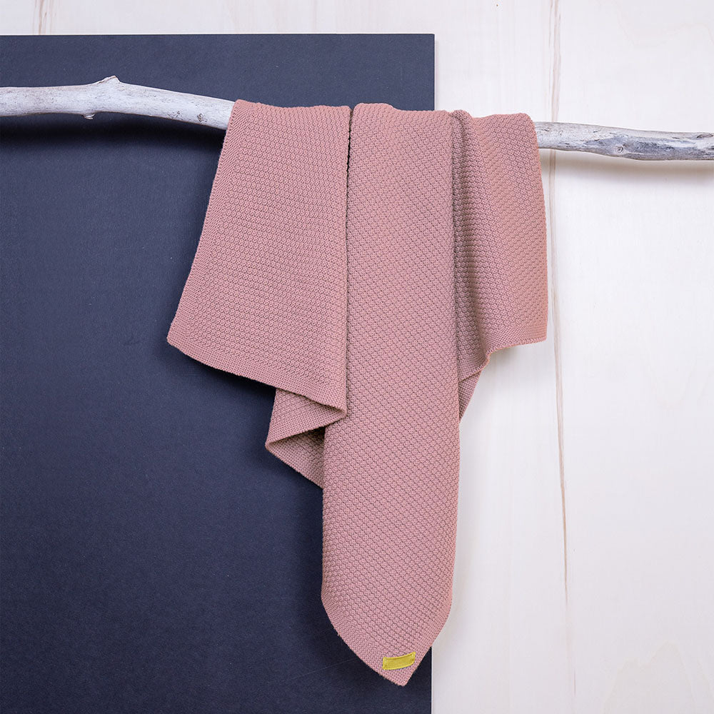 Babydecke Merinowolle Rosa