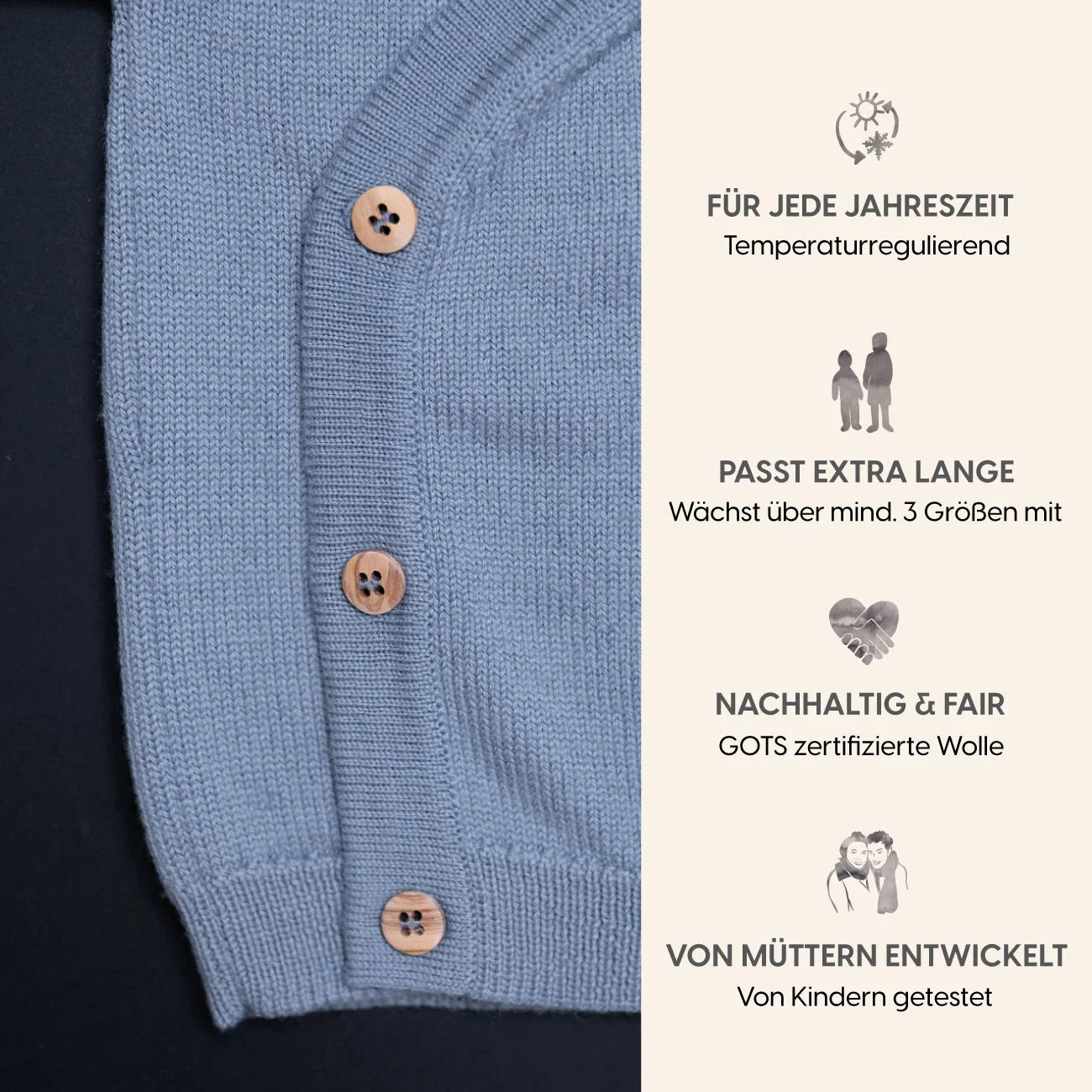 THE WOOLLY BABY JACKET - blue