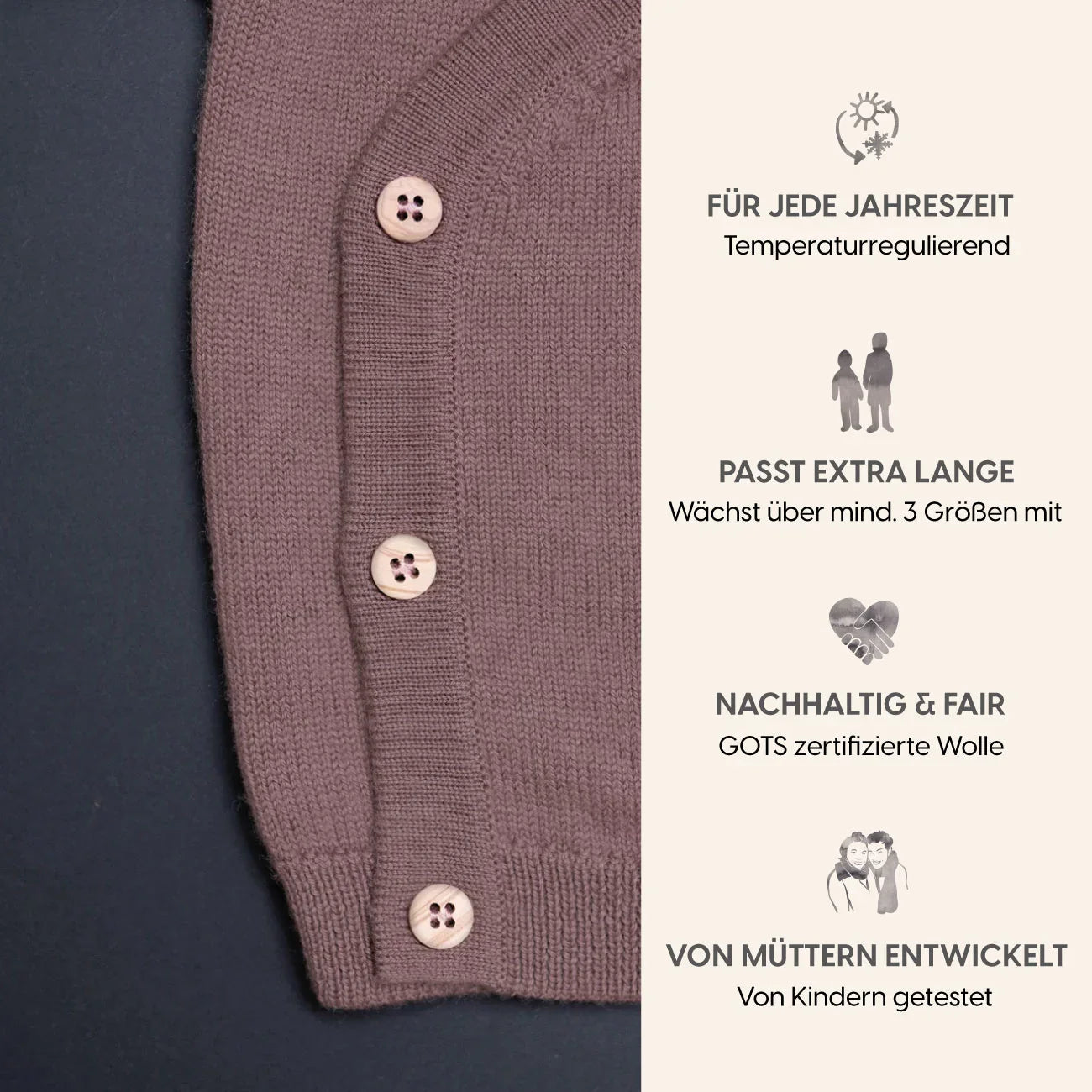 THE WOOLLY BABY JACKET - mauve