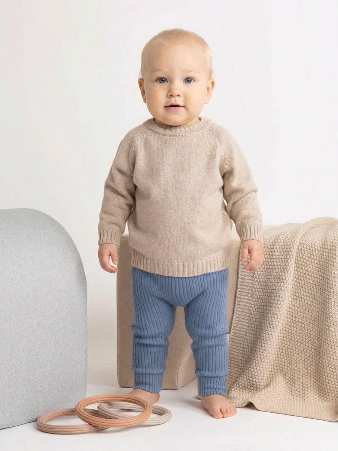 THE WOOLLY BABY LEGGINGS - blue