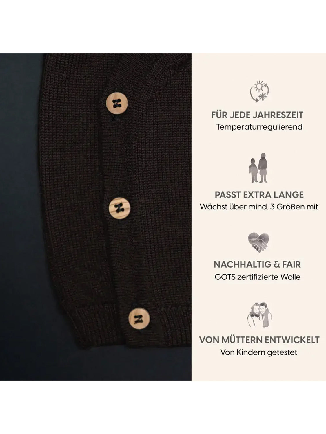 THE WOOLLY BABY JACKET - chocolate