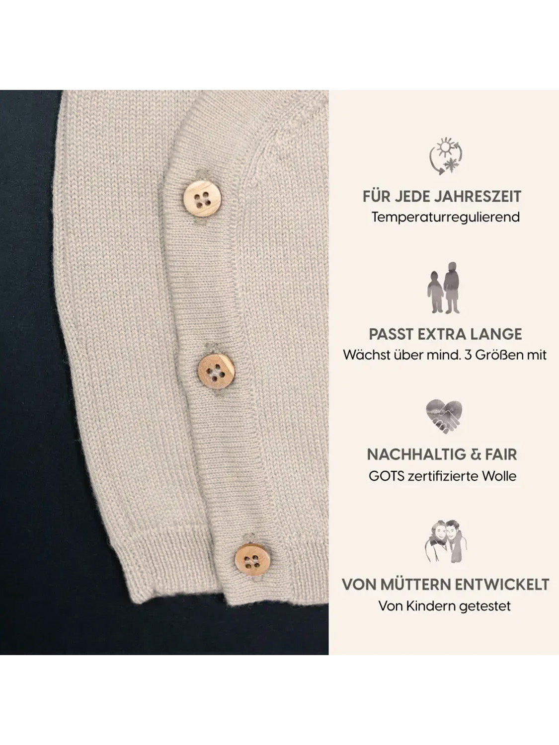 THE WOOLLY BABY JACKET - sand