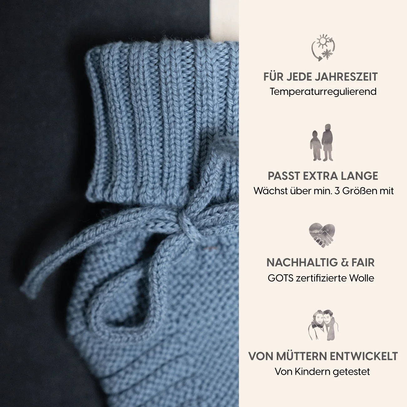 THE WOOLLY BABY BOOTIE - blue