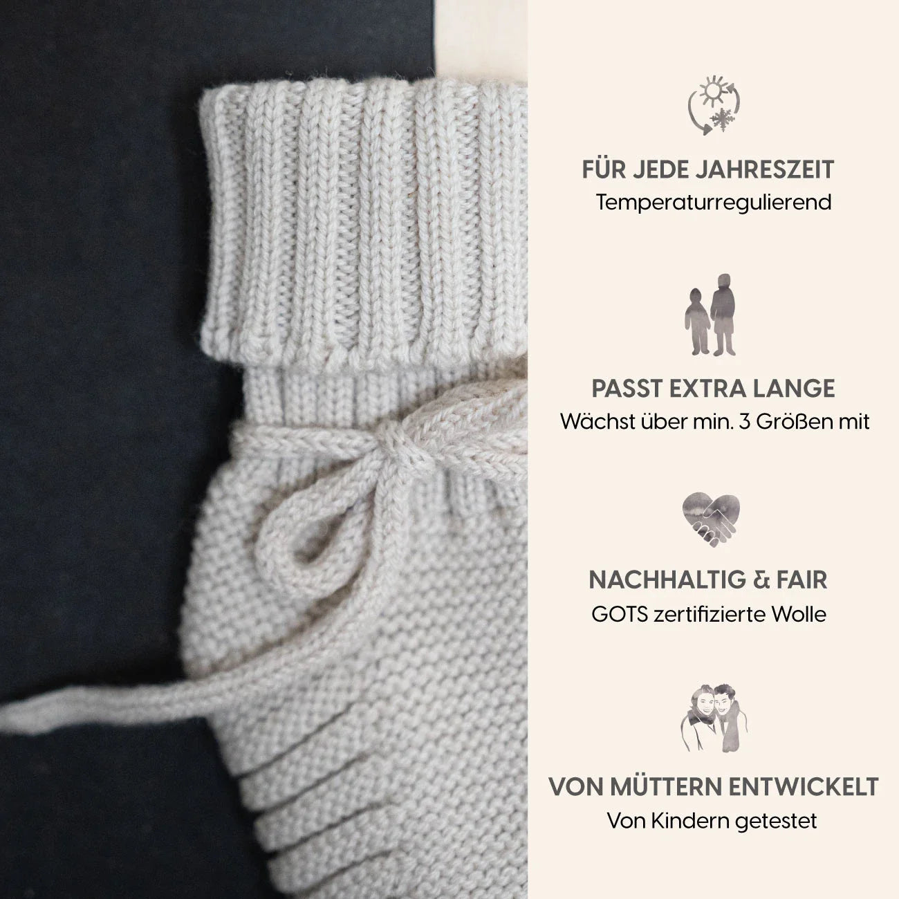 THE WOOLLY BABY BOOTIE - sand