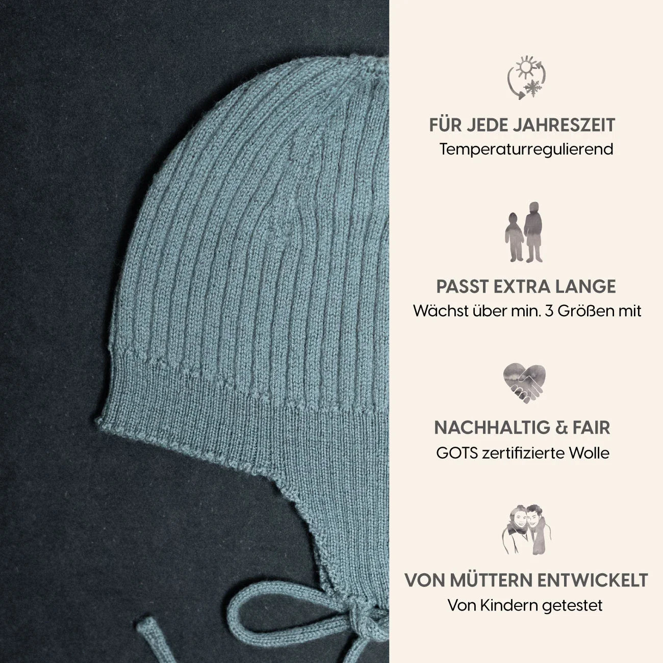 THE WOOLLY BABY HAT - sage