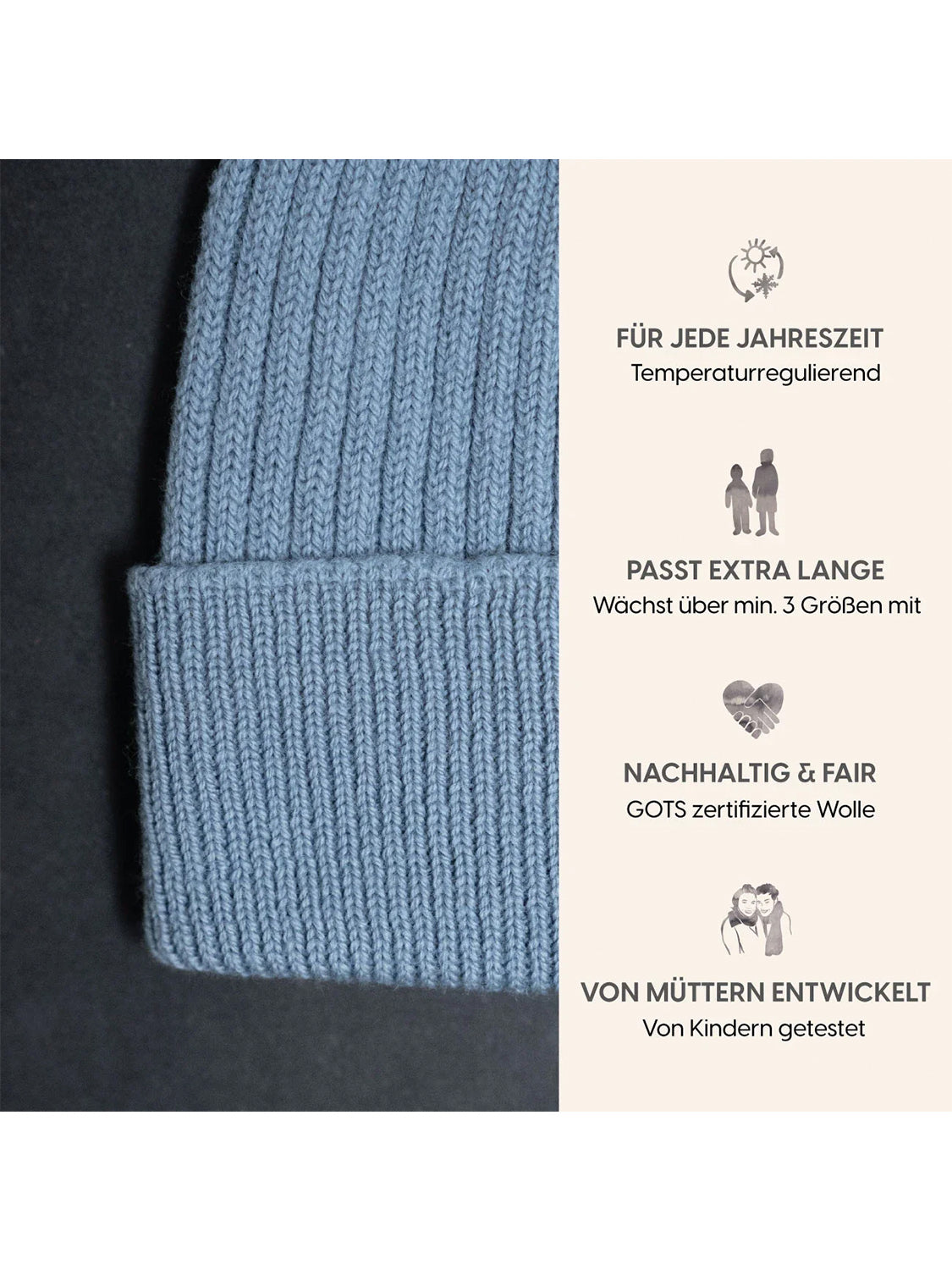 THE WOOLLY BEANIE - blue